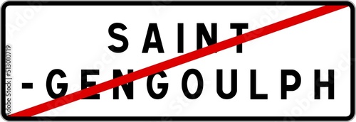 Panneau sortie ville agglomération Saint-Gengoulph / Town exit sign Saint-Gengoulph photo