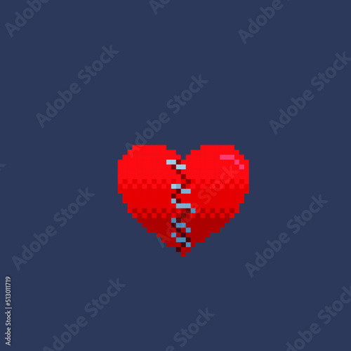 repaired love sign in pixel art style