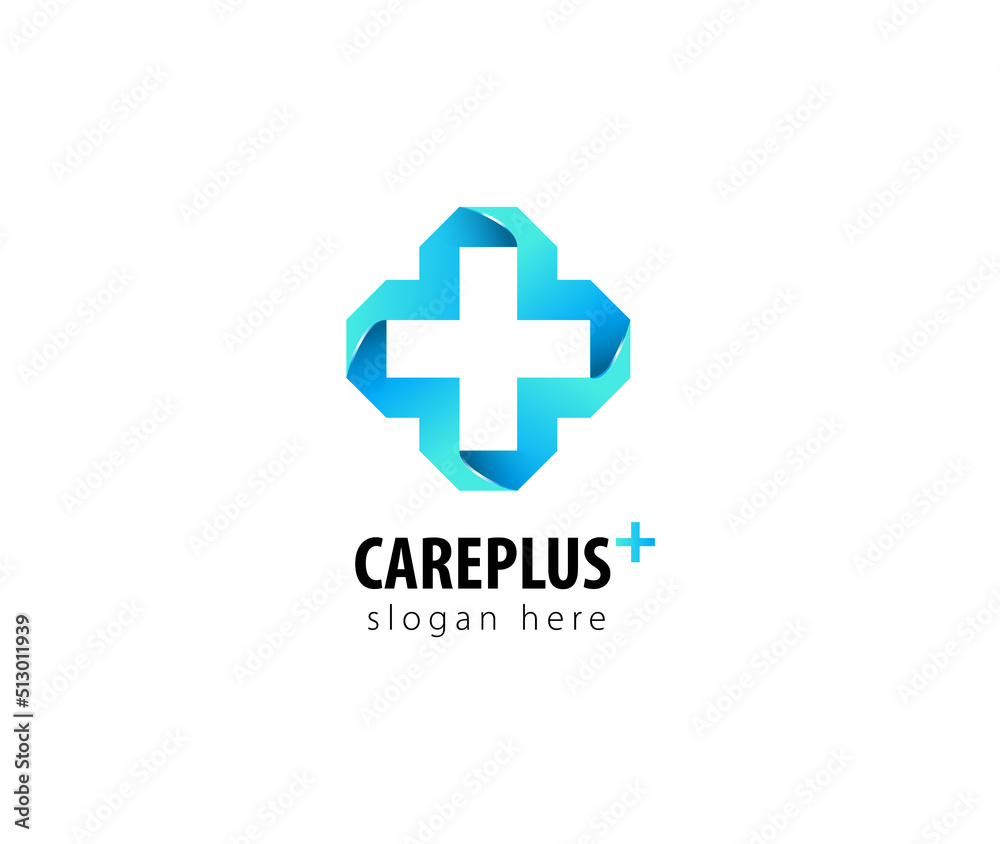 Fototapeta premium Care plus Logo Pharmacy Brand 3d 