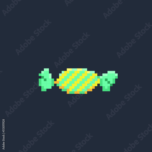 single candy in pixel art style