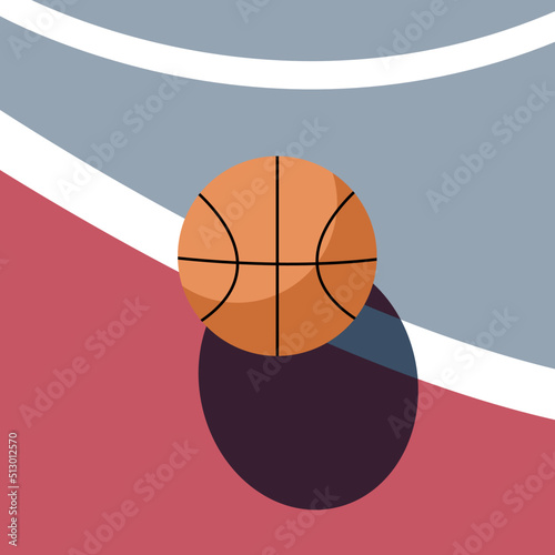 basketball laying on middle of court