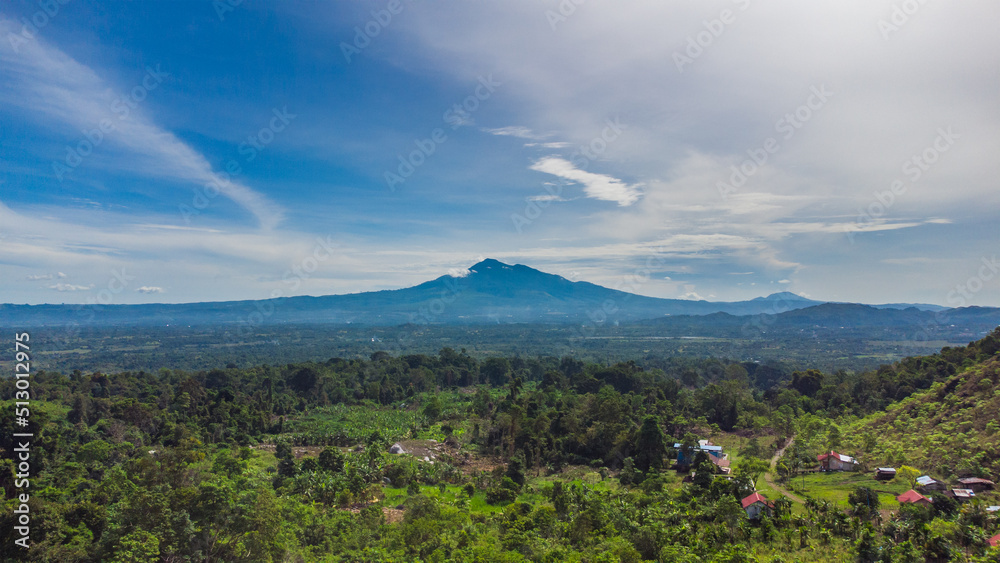 Aerial view of Mount Seulawah Agam, Aceh, Indonesia.