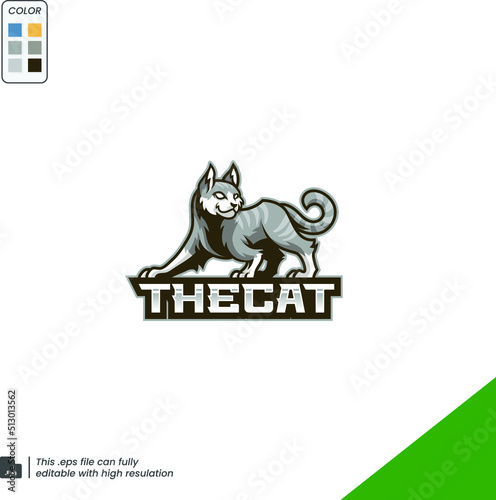 Stylized lynx on the white background. Can be used as a mascot logo.