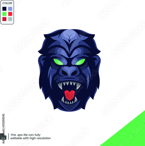 king kong mascot logo vector illustration