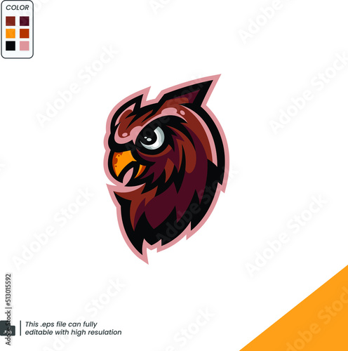 owl mascot logo design vector with modern illustration concept style for badge, emblem and tshirt printing. owl illustration for sport team.