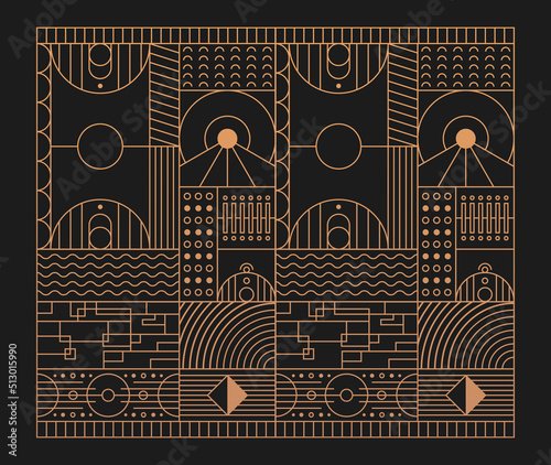 Modern geometric art deco. Vector abstract geometric background. Vector illustration.
