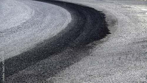 Tire marks on the asphalt