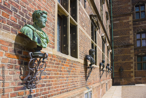 Busts on Rosenborg Castle in Copenhagen, Denmark