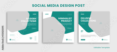 Set of Editable Template Social Media Design Instagram Post with Hexagon Shape in Minimalist Style. Suitable Post, Sale Banner, Ads, Promotions, Business, School, Company, Travel, Furniture, Fashion