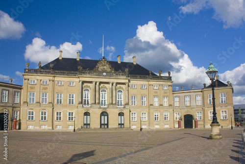 Amalienborg Palace - winter home of the royal family in Copenhagen, Denmark