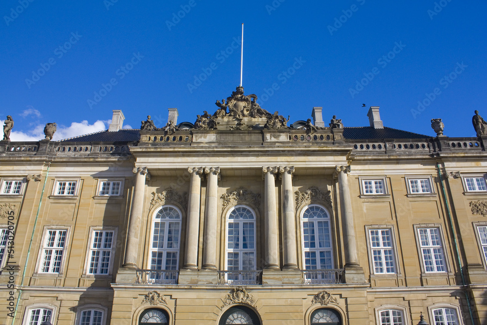 Amalienborg Palace - winter home of the royal family in Copenhagen 