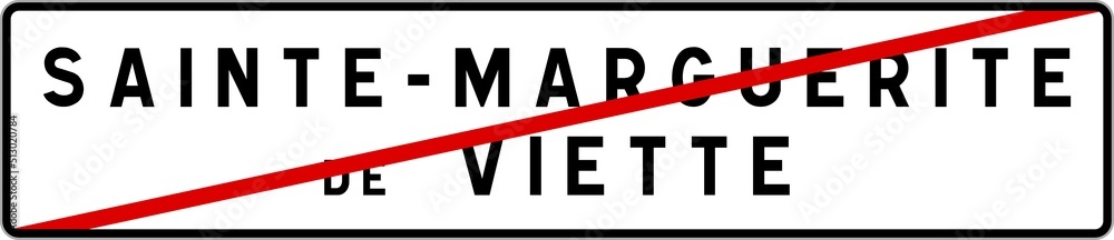 Panneau sortie ville agglomération Sainte-Marguerite-de-Viette / Town exit sign Sainte-Marguerite-de-Viette Panneau sortie ville agglomération Sainte-Marguerite-de-Viette / Town exit sign Sainte-Marguerite-de-Viette