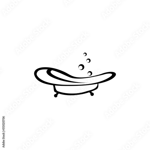 bathtub icon logo design template
