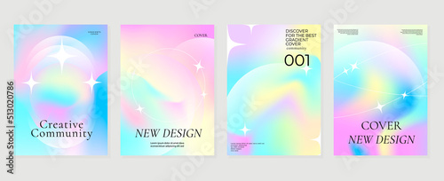 Abstract fluid gradient background vector. Minimalist style cover template with shapes, colorful and liquid color. Modern wallpaper design perfect for social media, idol poster, photo frame.