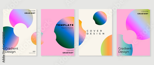 Abstract fluid gradient background vector. Minimalist style cover template with shapes, colorful and liquid color. Modern wallpaper design perfect for social media, idol poster, photo frame.