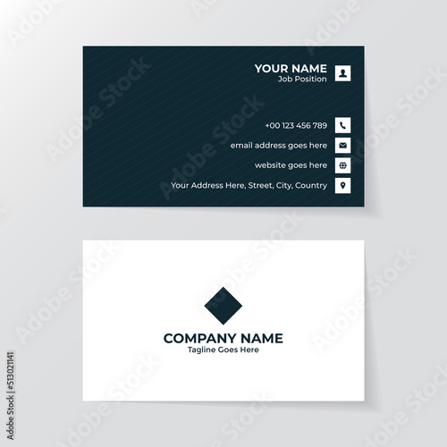 Law Firm Lawyer Style Business Card Design Template with Black and White Colors