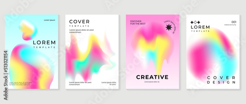 Abstract fluid gradient background vector. Minimalist style cover template with shapes, colorful and liquid color. Modern wallpaper design perfect for social media, idol poster, photo frame. © TWINS DESIGN STUDIO