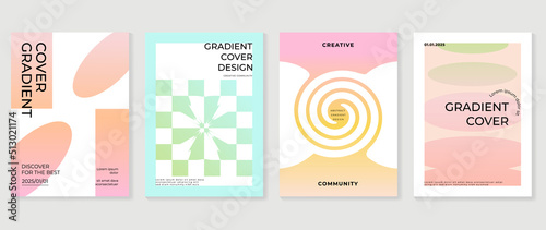 Abstract fluid gradient background vector. Minimalist style cover template with shapes, colorful and liquid color. Modern wallpaper design perfect for social media, idol poster, photo frame.