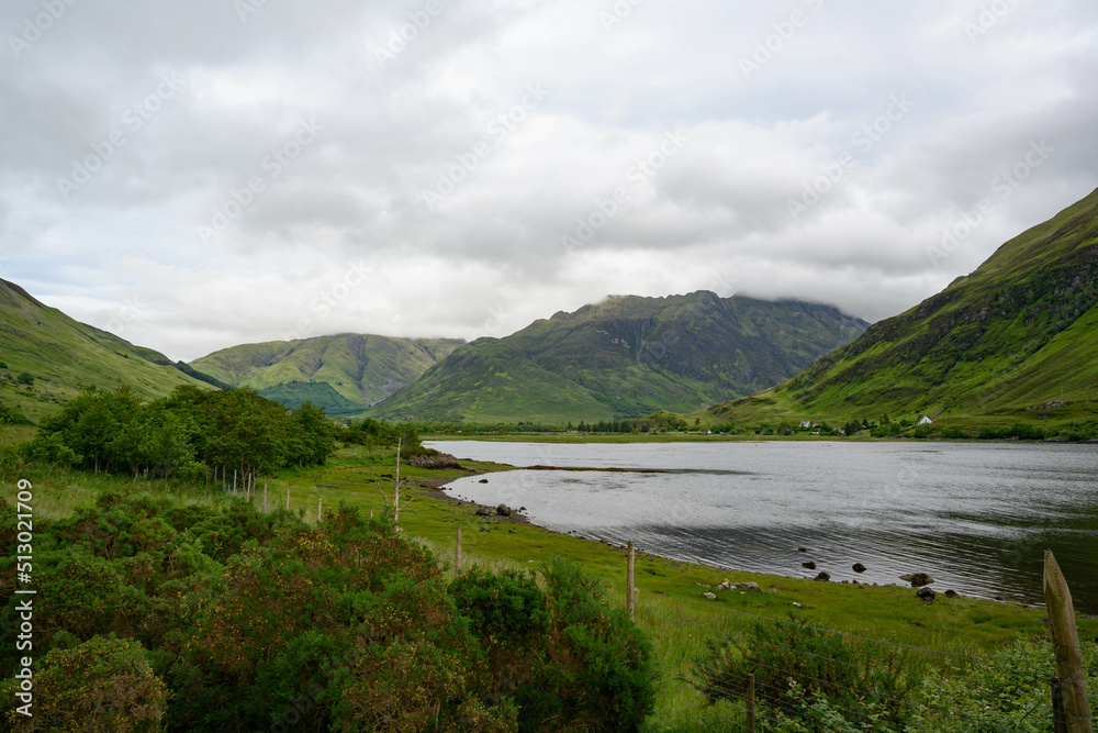Scottish highlands across a loch