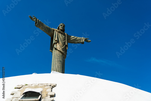 Closeup of Jesus statue at the top of Mount Isabel de Torres in Puerto Plata, Dominican Republic photo