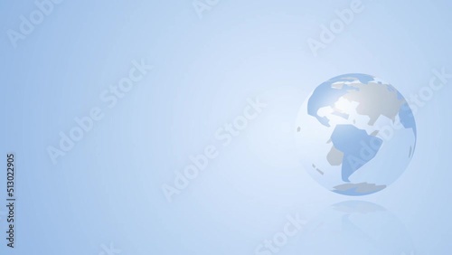 Simple background with copy space. Rotating earth(loop)