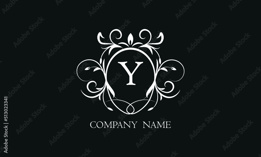 Elegant floral monogram with decorative elements and the letter Y. Template for invitations, labels, business. Wedding monograms. Exquisite calligraphic ornament. Elegant floral monogram with decorative elements and the letter Y. Template for invitations, labels, business. Wedding monograms. Exquisite calligraphic ornament.