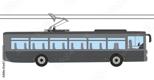 Grey city trolleybus. vector illustration