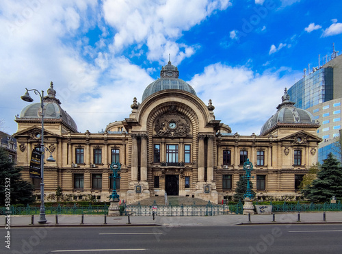 Beautiful shot of The CEC Palace captured on a sunny day in Bucharest, Romania photo