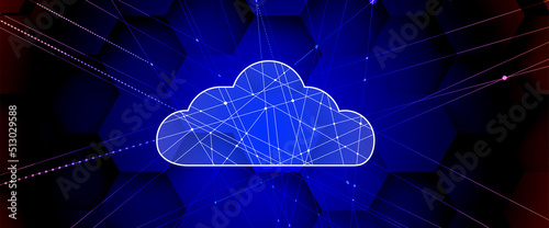 Cloud technology. Integrated digital web concept background