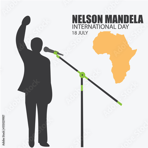 Print op canvas Nelson Mandela International Day Vector