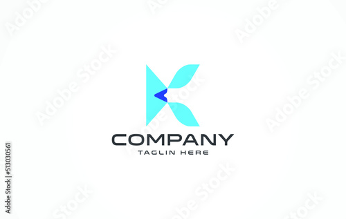 Letter K Bird Logo Design, Vector Illustration Modern Monogram icon