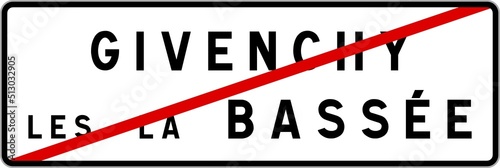 Panneau sortie ville agglomération Givenchy-lès-la-Bassée / Town exit sign Givenchy-lès-la-Bassée photo