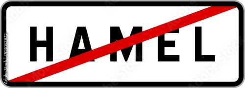 Panneau sortie ville agglomération Hamel / Town exit sign Hamel photo