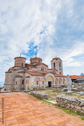 Church of St. Panteleimon by Lake Ohrid, Macedonia. One of the famous churches by the Lake Ohrid in North Macedonia.