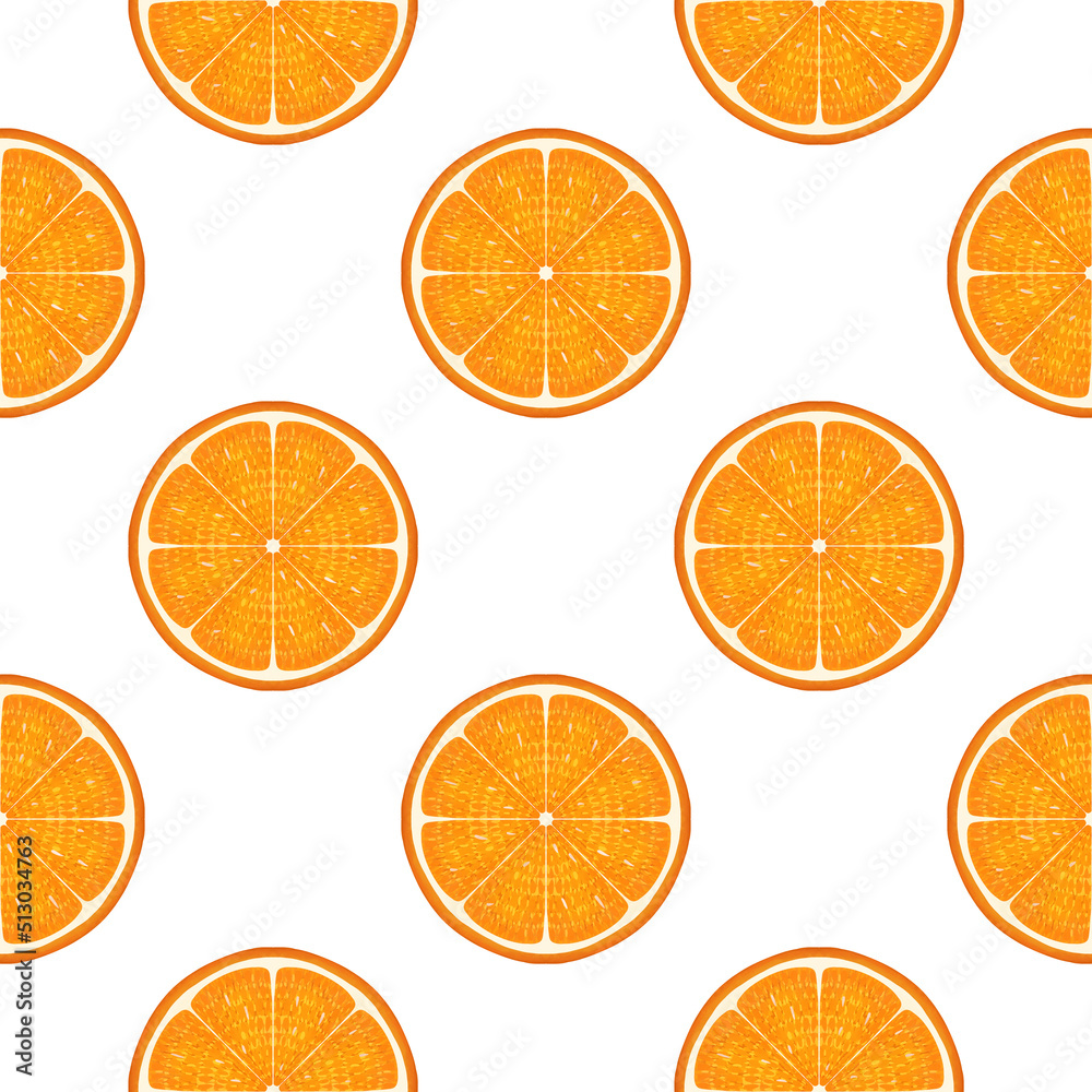Pattern of sliced oranges white background Pattern of sliced oranges white background
