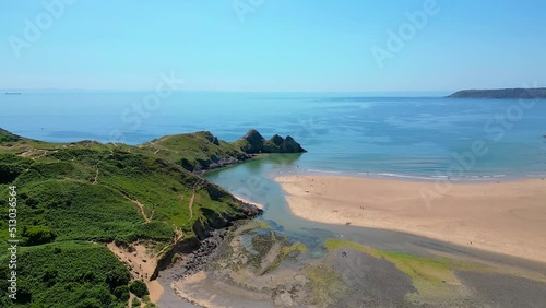 Three Cliffs Bay Swansea from the drone photo