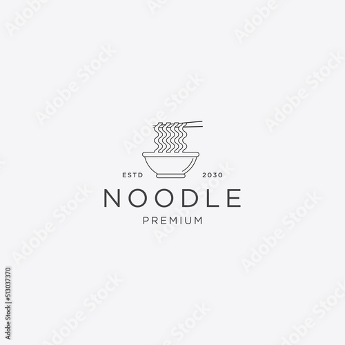 Noodle logo icon design template flat vector
