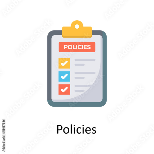 Policies  vector flat icon for web isolated on white background EPS 10 file