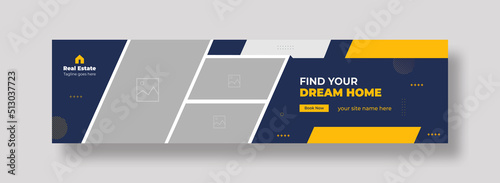 Real estate house sale and home rent advertising social media linkedin banner