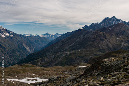 The mountains of the Alps near Zermatt  Wallis in Switzerland 
