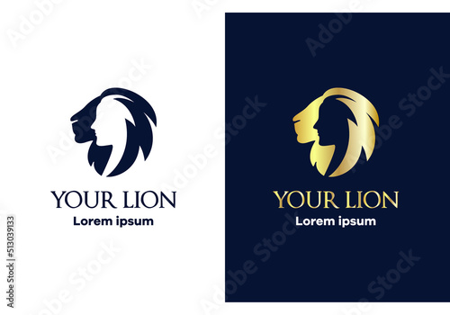 The logo is in the form of silhouettes of a lion and a man. Personal brand
