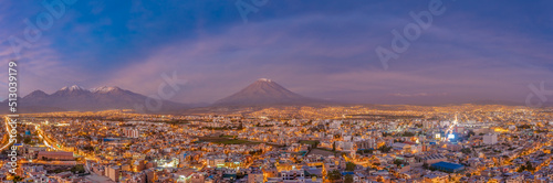 View of arequipa and its three volcanoes photo