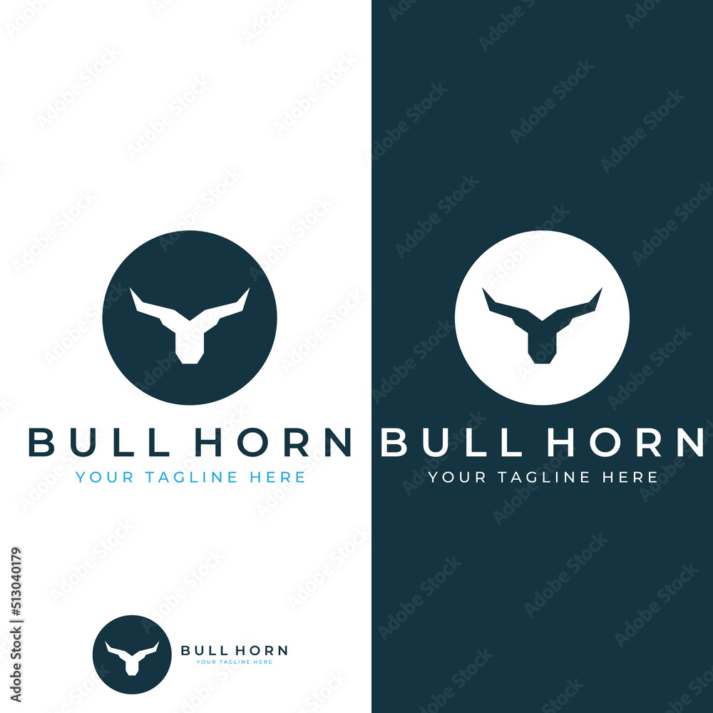 Bull's head horn logo. Using a vector illustration template design concept. Bull's head horn logo. Using a vector illustration template design concept.