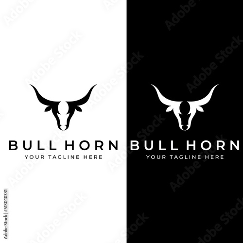 Bull's head horn logo. Using a vector illustration template design concept.