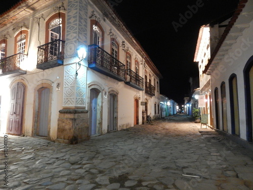 Street of historical center in Paraty, Rio de Janeiro, Brazil. Paraty is a preserved Portuguese colonial and Brazilian Imperial municipality © Renato