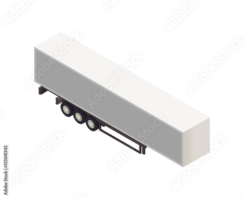 Cargo Trailer Isometric Composition