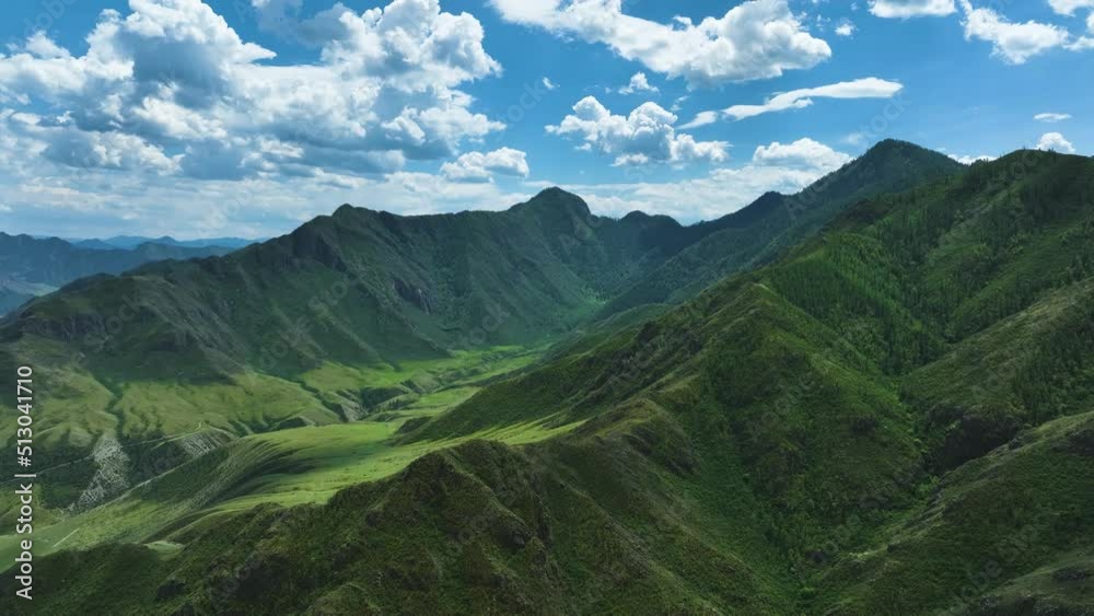 Landscape of mountains and rivers in summer. Aerial view
Landscape of mountains and rivers in summer. Aerial view