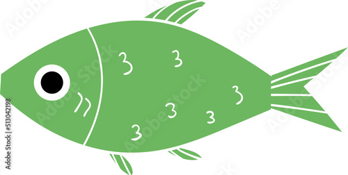 Set of cartoon fishes. Modern flat fishes, Isolated fish. Flat design fish. Vector illustration, fishes. fish collection.  