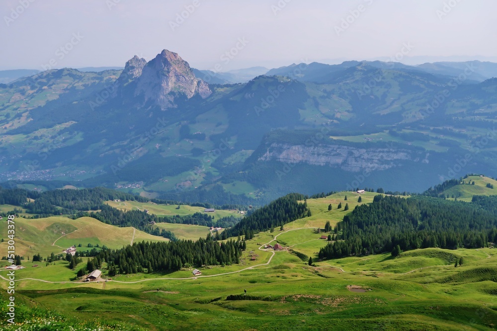 Berglandschaft mit Mythen-Gipfel, Schweiz
