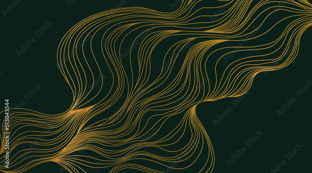 Vector art. Cover layout template. Wavy curved line background